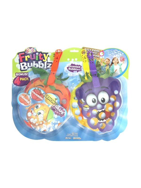 Sambro bellenblaas fruit geur speelgoed set 4 stuks multicolor.