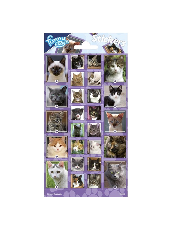 Funny Products Stickerset Cats Junior Paars 26 Stickers