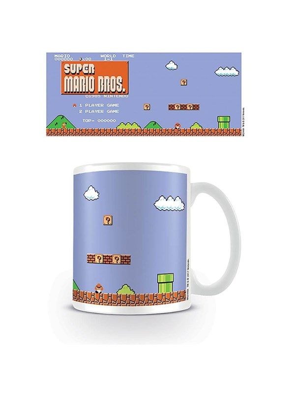 Nintendo - Super Mario (Retro Title) 11oz/315ml White Ceramic Mug - Mokken