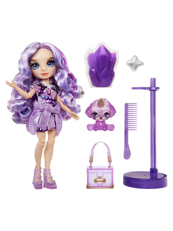 Rainbow High Klassieke Modepop - 28 cm - Violet (paars) - Met slijmset en diertje