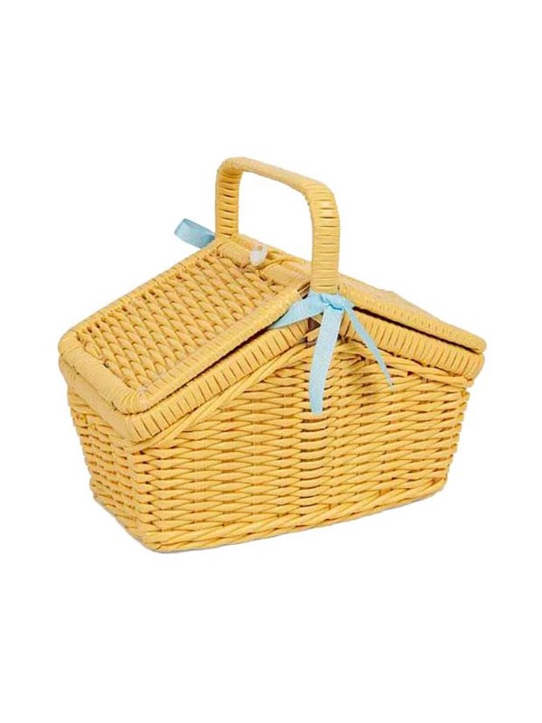 BigJigs picknick speelgoedset in mand met 18-delige accessoires.