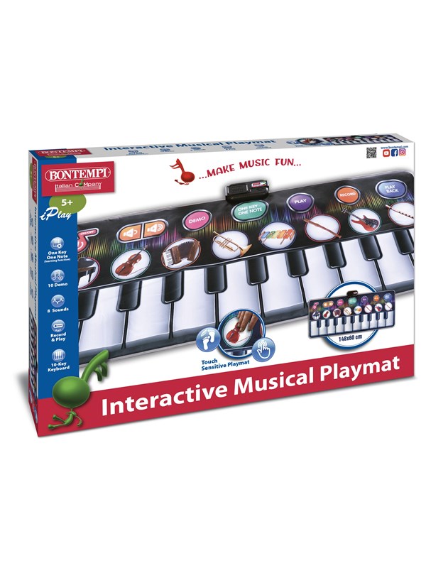 Bontempi Muzikale Speelmat Junior 148 X 60 Cm Zwart/wit