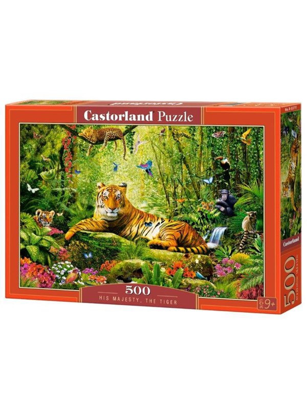 Castorland His Majesty, the Tiger – Puzzel – 500 stukjes – Satijnen afwerking – Perfecte pasvorm – Europese kwaliteit