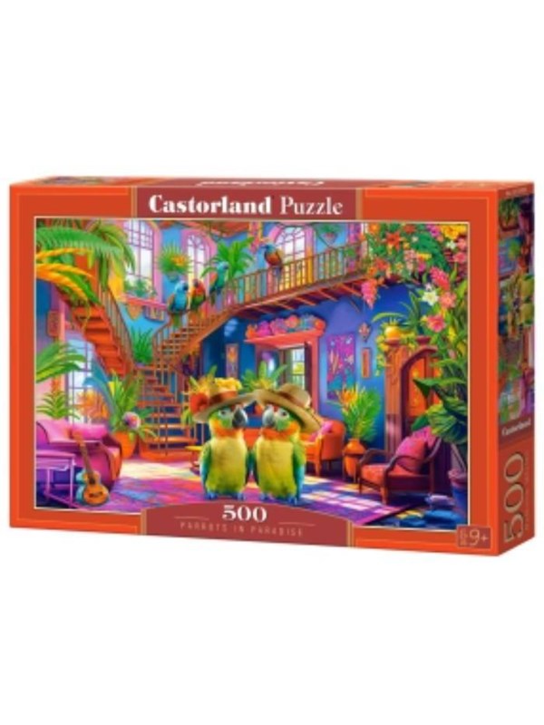 Castorland puzzel Papegaaien in Paradijs - 500 stukjes kleurrijke legpuzzel.