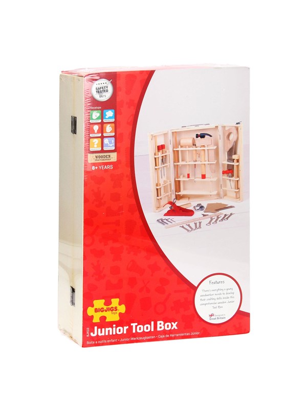 BigJigs Gereedschapskist - Speelgoed gereedschap - Hout - 28-delig