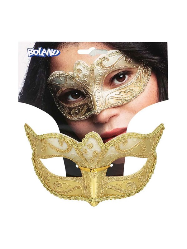 Boland - Masker Venice felina goud Goud - Volwassenen - Showgirl - Glamour - Carnaval accessoire - Venetiaans masker