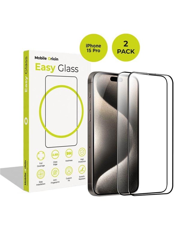 Mobile Origin EasyGlass iPhone 15 Pro - 2 pack