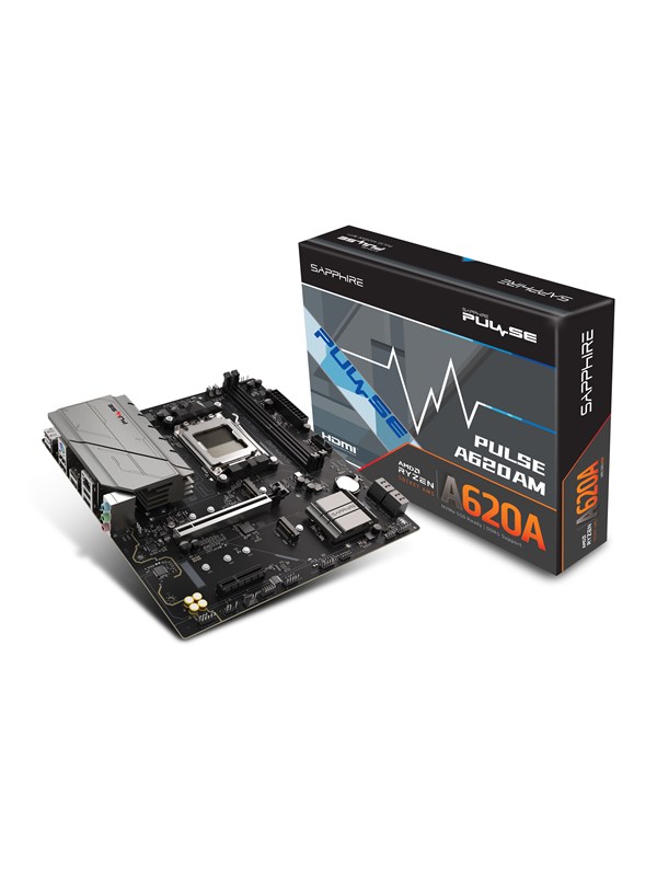 Sapphire PULSE A620AM Moederbord - AMD A620A - AMD AM5 - DDR5 RAM - Micro-ATX