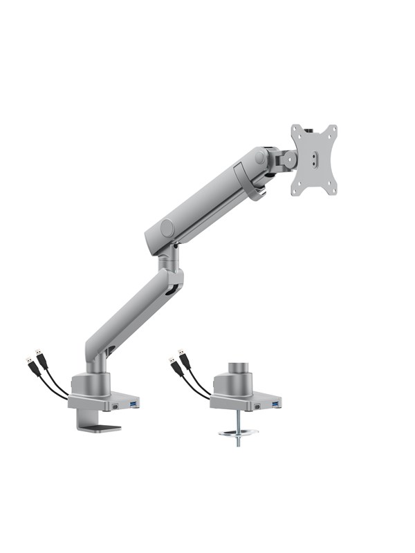 DUTZO Monitor arm voor 1 monitor (17"-40") - Pro+ editie 1 x USB A & 1 x USB C (Wit)