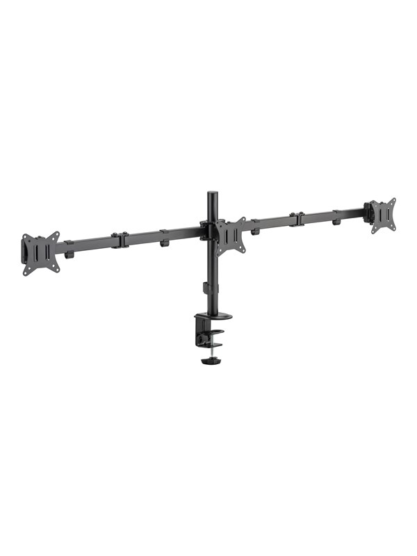 Deltaco mounting kit - adjustable arms - for 3 LCD displays - rotate tilt swivel up to 7 kg - black