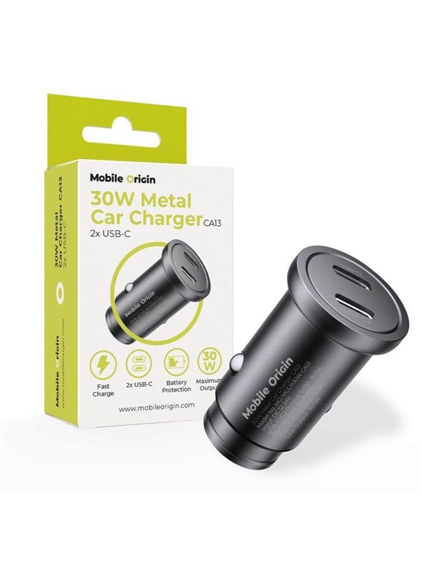 Mobile Origin Metal Car Charger 30W - CA13 - 2x USB-C