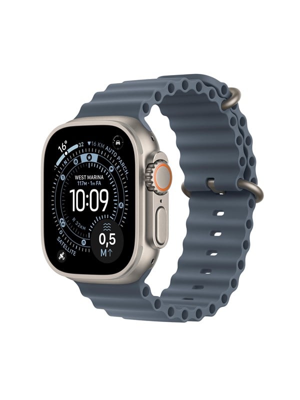 Apple Watch Ultra 3 GPS + Cellular 49mm Natural Titanium Case with Anchor Blue Ocean Band