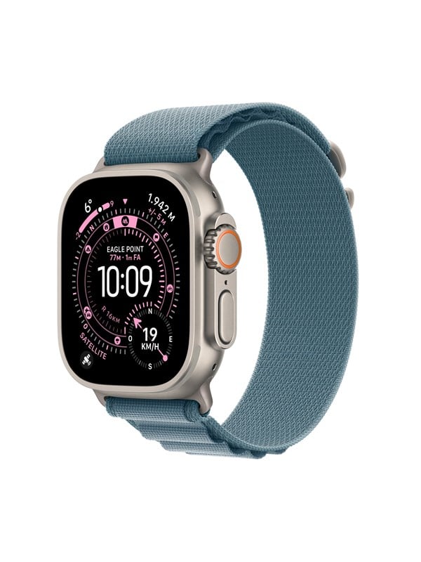 Apple Watch Ultra 3 GPS + Cellular 49mm Natural Titanium Case with Light Blue Alpine Loop - Medium