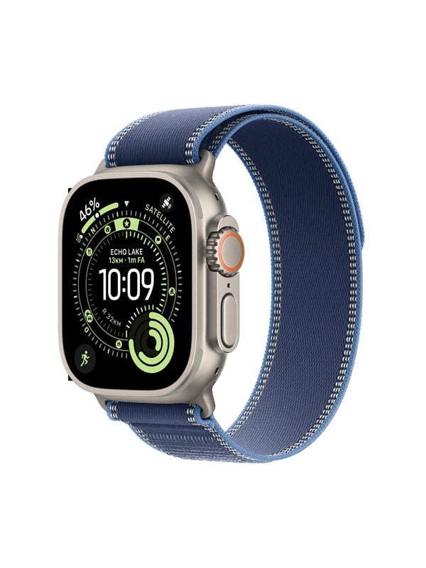 Apple Watch Ultra 3 GPS + Cellular 49mm Natural Titanium Case with Blue/Bright Blue Trail Loop - M/L