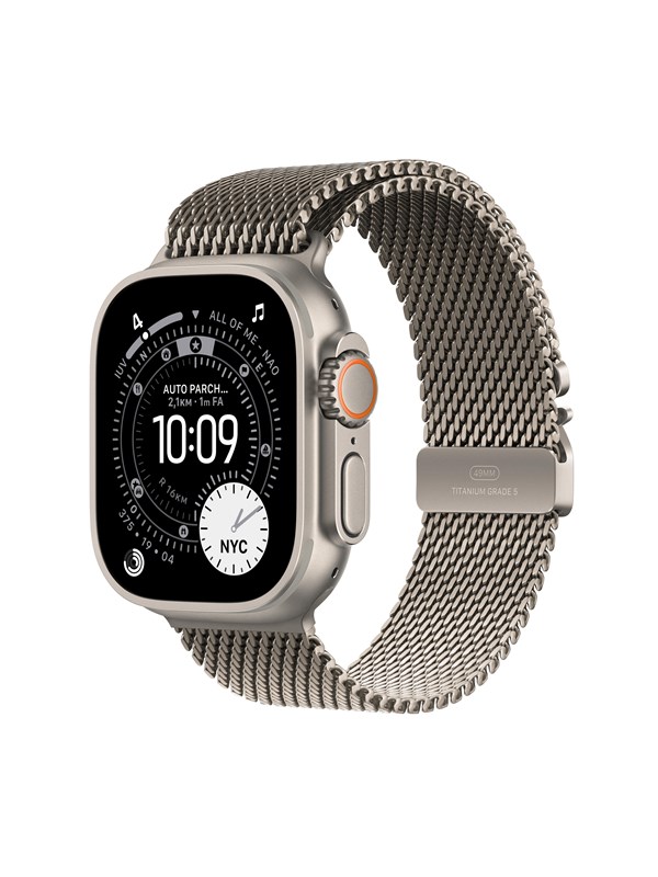 Apple Watch Ultra 3 GPS + Cellular 49mm Natural Titanium Case with Natural Titanium Milanese Loop - Medium