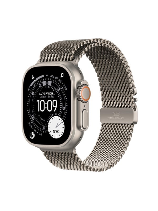 Apple Watch Ultra 3 GPS + Cellular 49mm Natural Titanium Case with Natural Titanium Milanese Loop - Large
