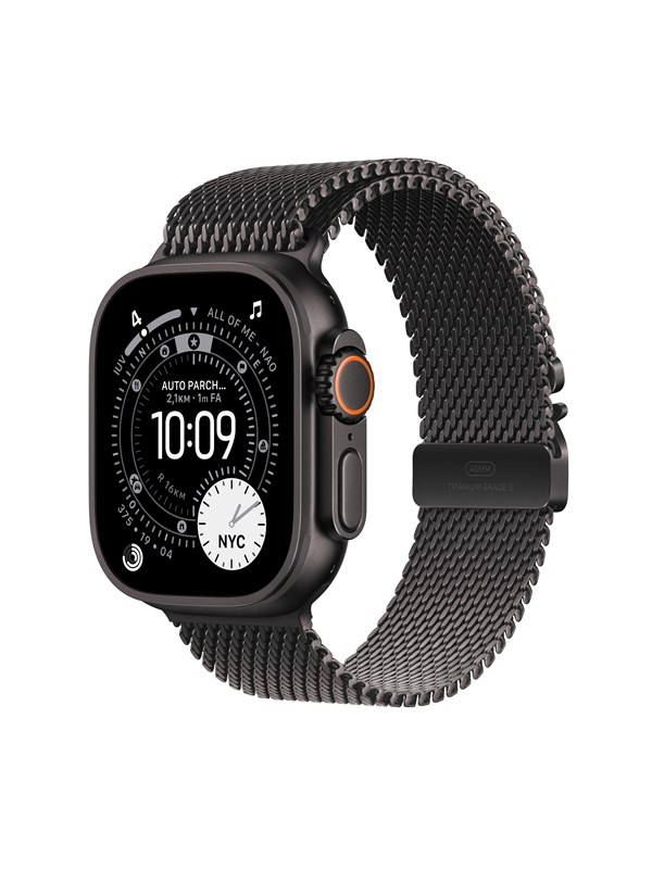 Apple Watch Ultra 3 GPS + Cellular 49mm Black Titanium Case with Black Titanium Milanese Loop - Medium