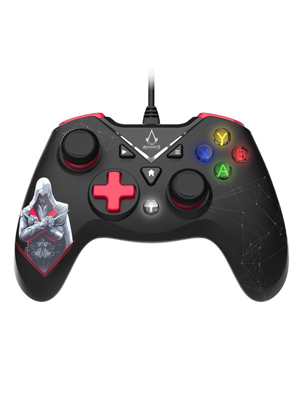 Freaks And Geeks Assassin's Creed - USB Wired Controller for PC with 3M Cable - Black and Red - Wired Controller - PC
