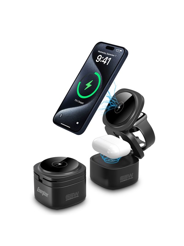 Energizer 3-In-1 Draadloos Laadstation - 65W USB-C PD