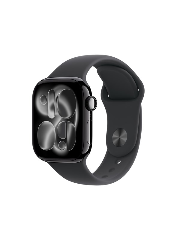 Apple Watch Series 11 GPS + Cellular 42mm Jet Black Aluminium Case with Black Sport Band - M/L
