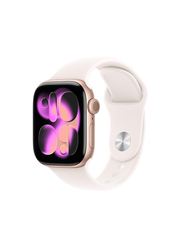 Apple Watch Series 11 GPS + Cellular 42mm Rose Gold Aluminium Case with Light Blush Sport Band - M/L