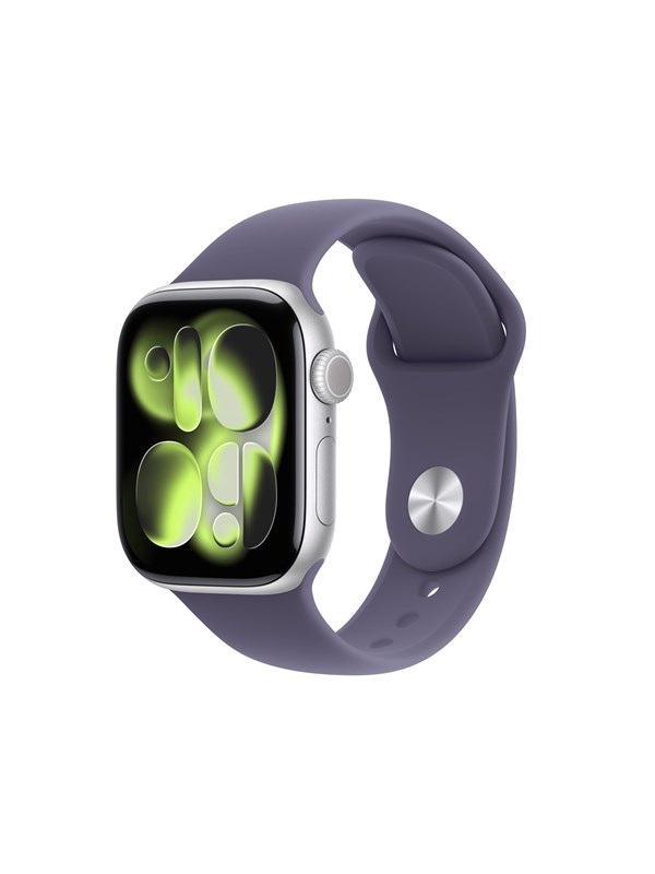 Apple Watch Series 11 GPS + Cellular 42mm Silver Aluminium Case with Purple Fog Sport Band - M/L