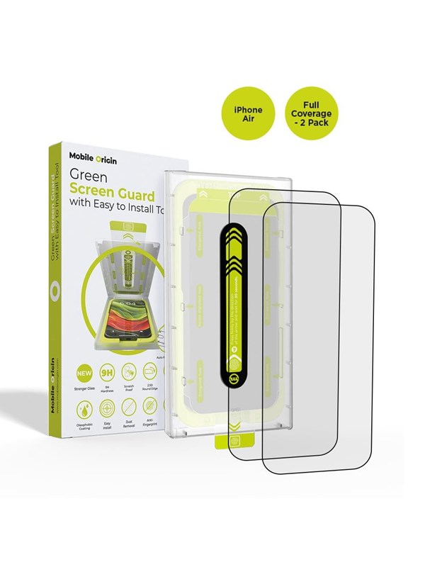 Mobile Origin Screen Guard with easy applicator - full coverage - 2 pack - iPhone Air