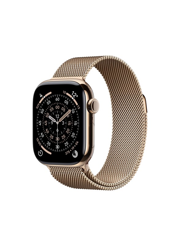 Apple Watch Series 11 GPS + Cellular 42mm Gold Titanium Case with Gold Milanese Loop