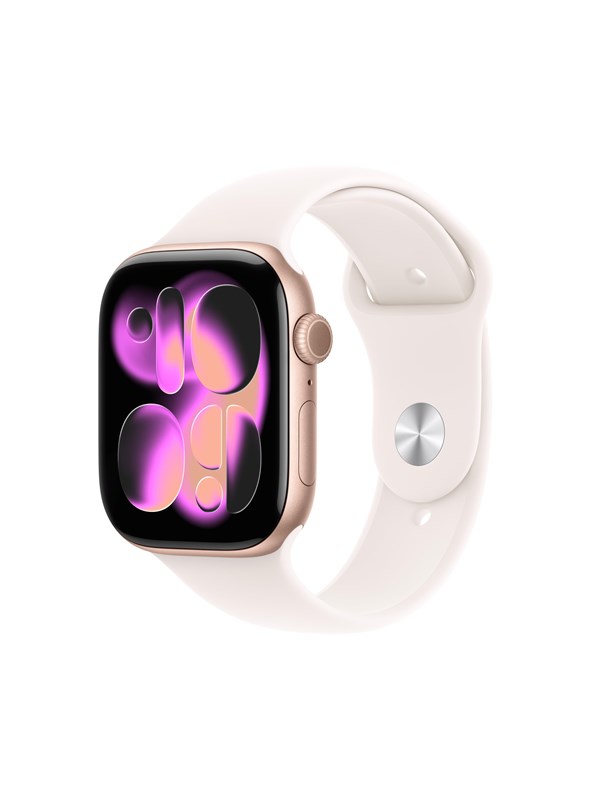 Apple Watch Series 11 GPS 46mm Rose Gold Aluminium Case with Light Blush Sport Band - S/M