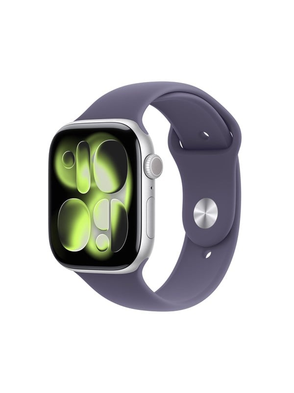 Apple Watch Series 11 GPS 46mm Silver Aluminium Case with Purple Fog Sport Band - M/L