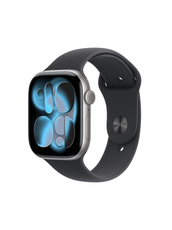 Apple Watch Series 11 GPS + Cellular 46mm Space Grey Aluminium Case with Black Sport Band - S/M