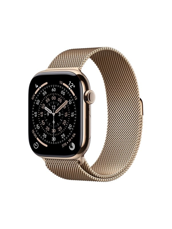 Apple Watch Series 11 GPS + Cellular 46mm Gold Titanium Case with Gold Milanese Loop - M/L