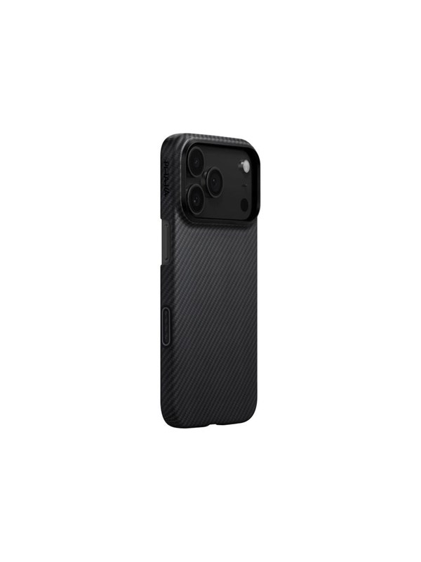 PITAKA Ultra-Slim Case - Hoesje Geschikt voor Apple iPhone 17 Pro - Compatibel met MagSafe - 600D Aramidevezel Back Cover - Ultra Dun - Zwart Grijs