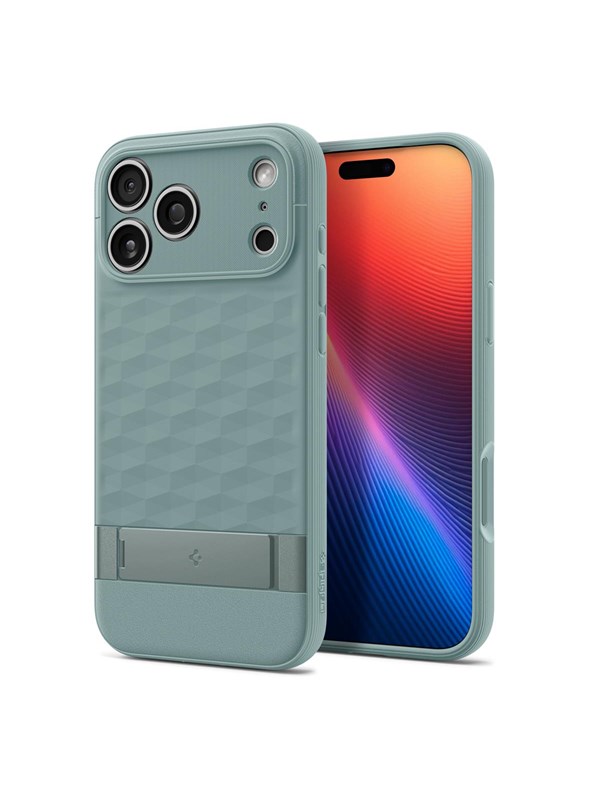 Spigen Parallax MagFit Hoesje Geschikt voor Apple iPhone 18 Pro Max / 17 Pro Max - Back Cover met Kickstand | Compatibel met MagSafe / Qi2 - Groen