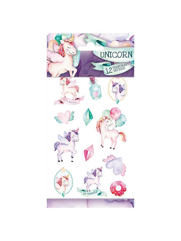 Funny Products Kindertattoos Unicorn 2 Junior Papier 12 Stuks