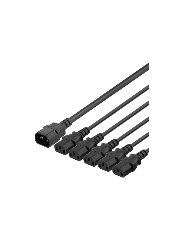 Deltaco - power splitter - IEC 60320 C14 to power IEC 60320 C13 - 3 m