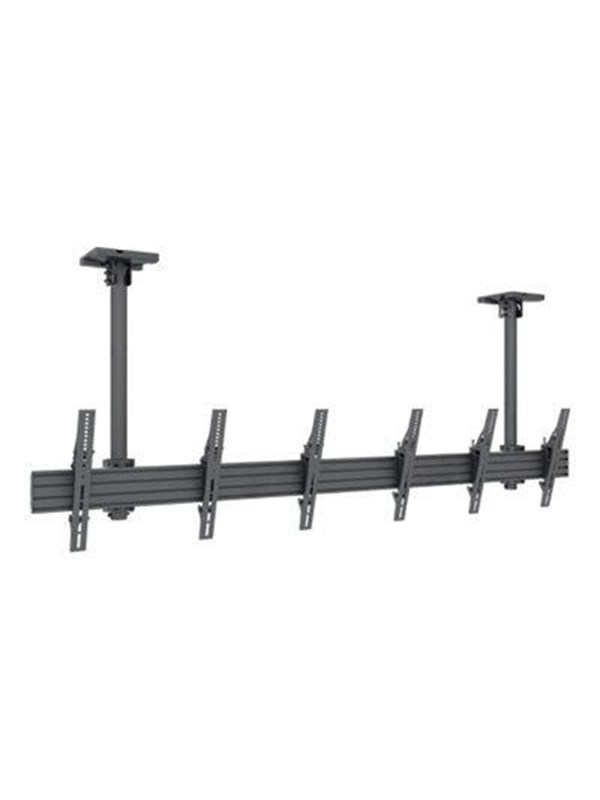 Multibrackets PRO Series mounting kit - tilt - for 3 flat panels - black - Max 90 kg - recommended for 65"