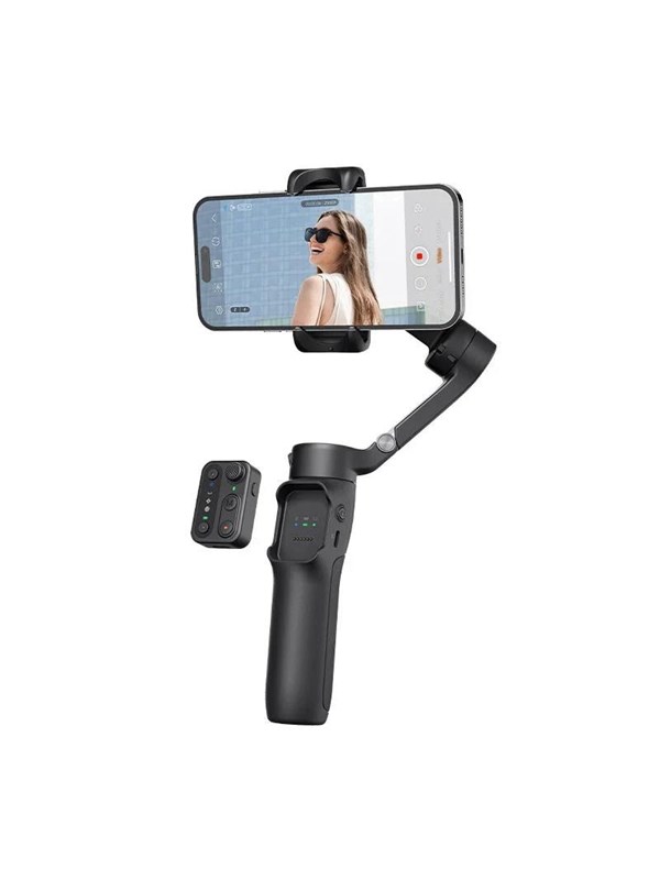 hohem Smartphone Gimbal Stabilisator – 3-assige anti-shake, afneembare afstandsbediening, 11 u batterij, draagbaar opvouwbaar ontwerp, Zwart