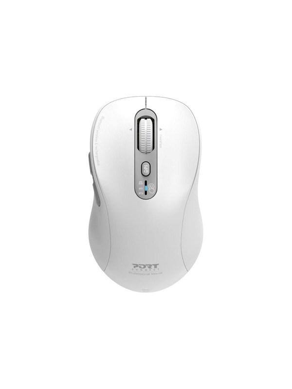 PORT Designs PORT Connect - mouse - expert rechargeable - 2.4 GHz Bluetooth - white - Muis - Optisch - 6 knoppen - Wit