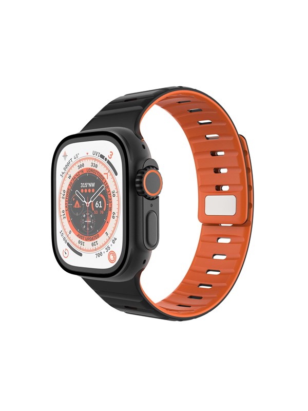 FIXED Mag Silicone Strap Apple Watch 42/44/45/46/49mm Black