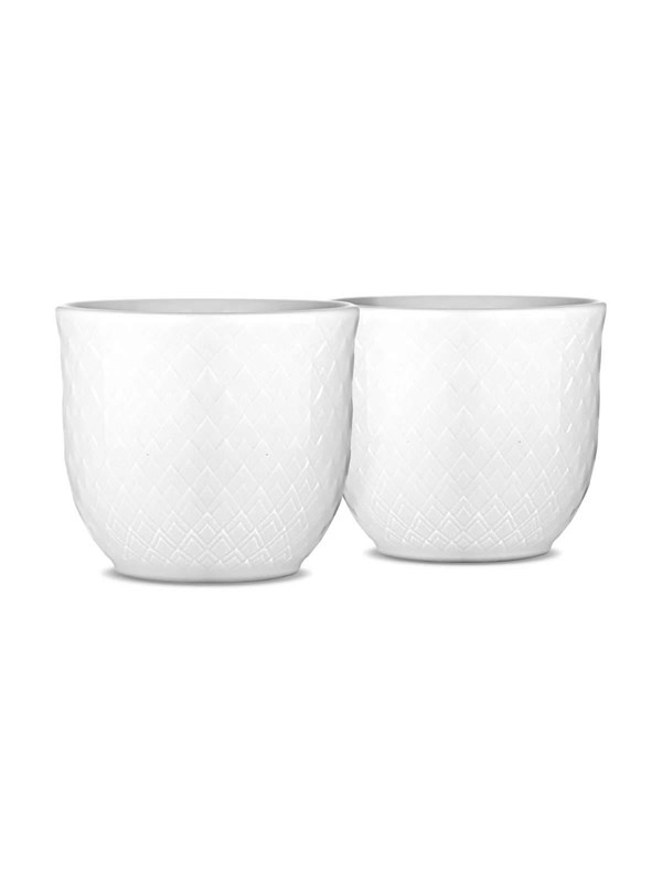 Lyngby Porcelæn - Rhombe White Egg Cup 5 cm - Set of 2