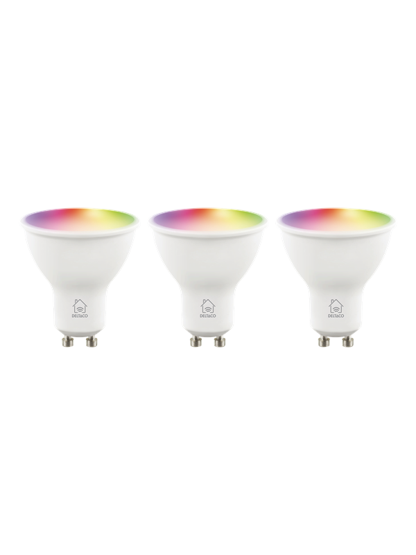 Deltaco Smart LED-bulbs GU10 RGB Wi-Fi 4.7 W 3-pak