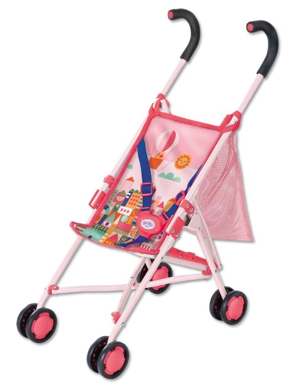 BABY born Wandelwagen Roze met tas