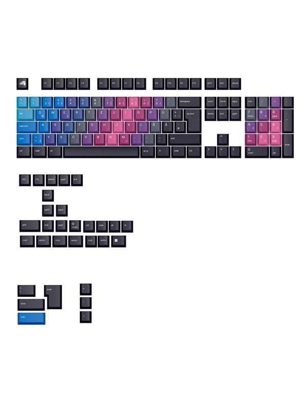 Glorious GPBT Gradient Keycaps Afterparty - DE QWERTZ - 135-delige set