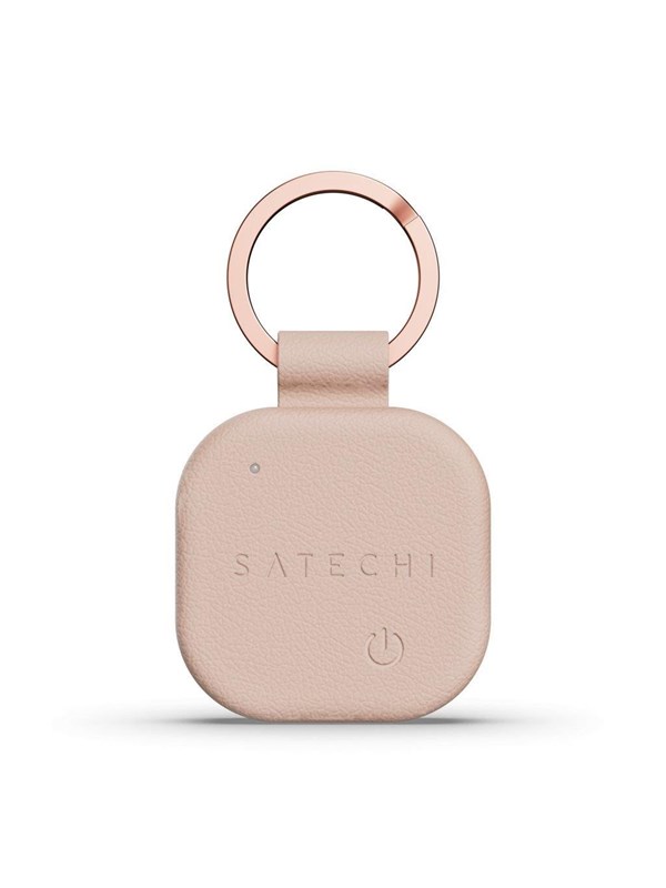 Satechi FindAll Vegan-Lederen Sleutelhanger met FindMy – Ingebouwde Find My Technologie – Geavanceerde Bluetooth 5.4 LE Tracking – Waarschuwt bij Vergeten Essentiële Zaken - Roze