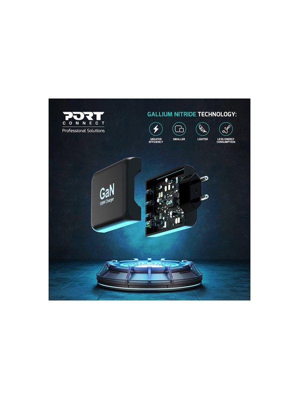 PORT Designs PORT Connect power adapter - GaN - USB Type A 3 x USB-C - 130 Watt