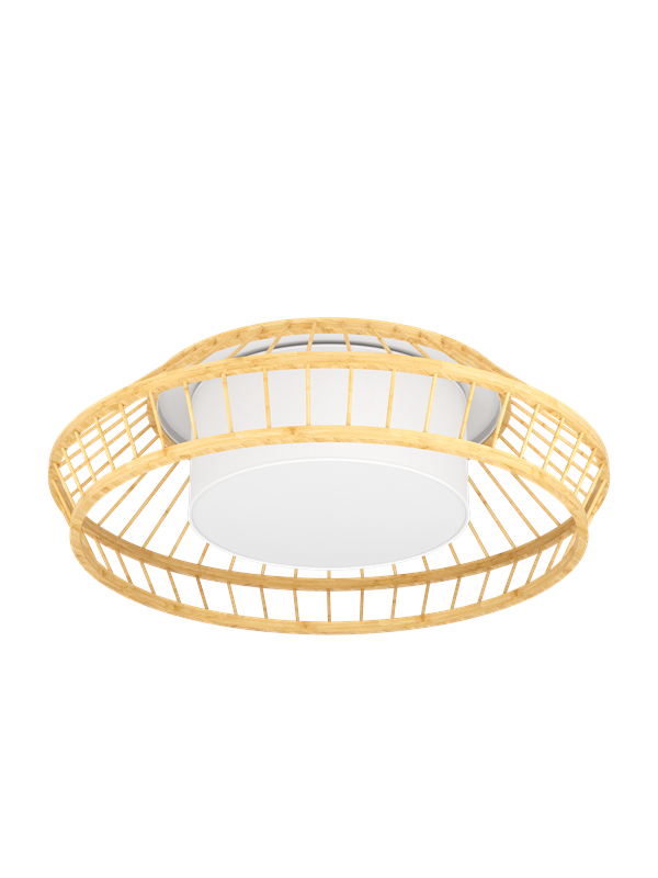 EGLO YUKU-Z PLAFONDLAMP Ø460 RGBTW WIT/BAMBOE NATUREL