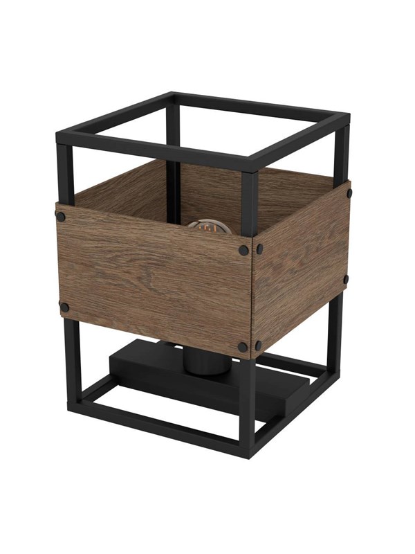 EGLO EVESHAM TAFEL E27 ZWART HOUT