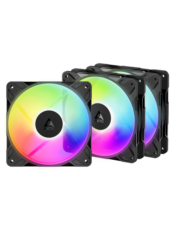 Arctic P12 Pro Reverse A-RGB - 3 Pack - Case ventilator - 120mm - Black