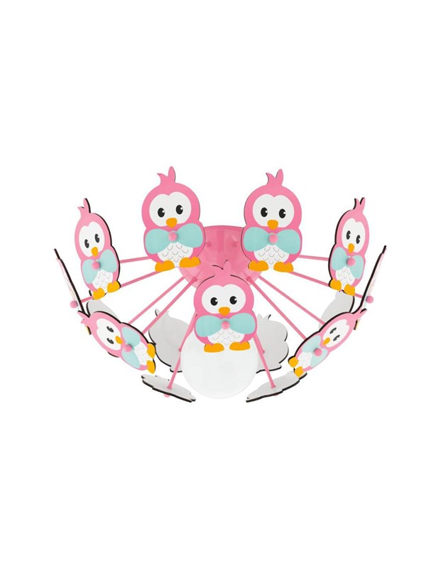 EGLO VIKI 2 PLAFONDLAMP MET UILEN ROZE